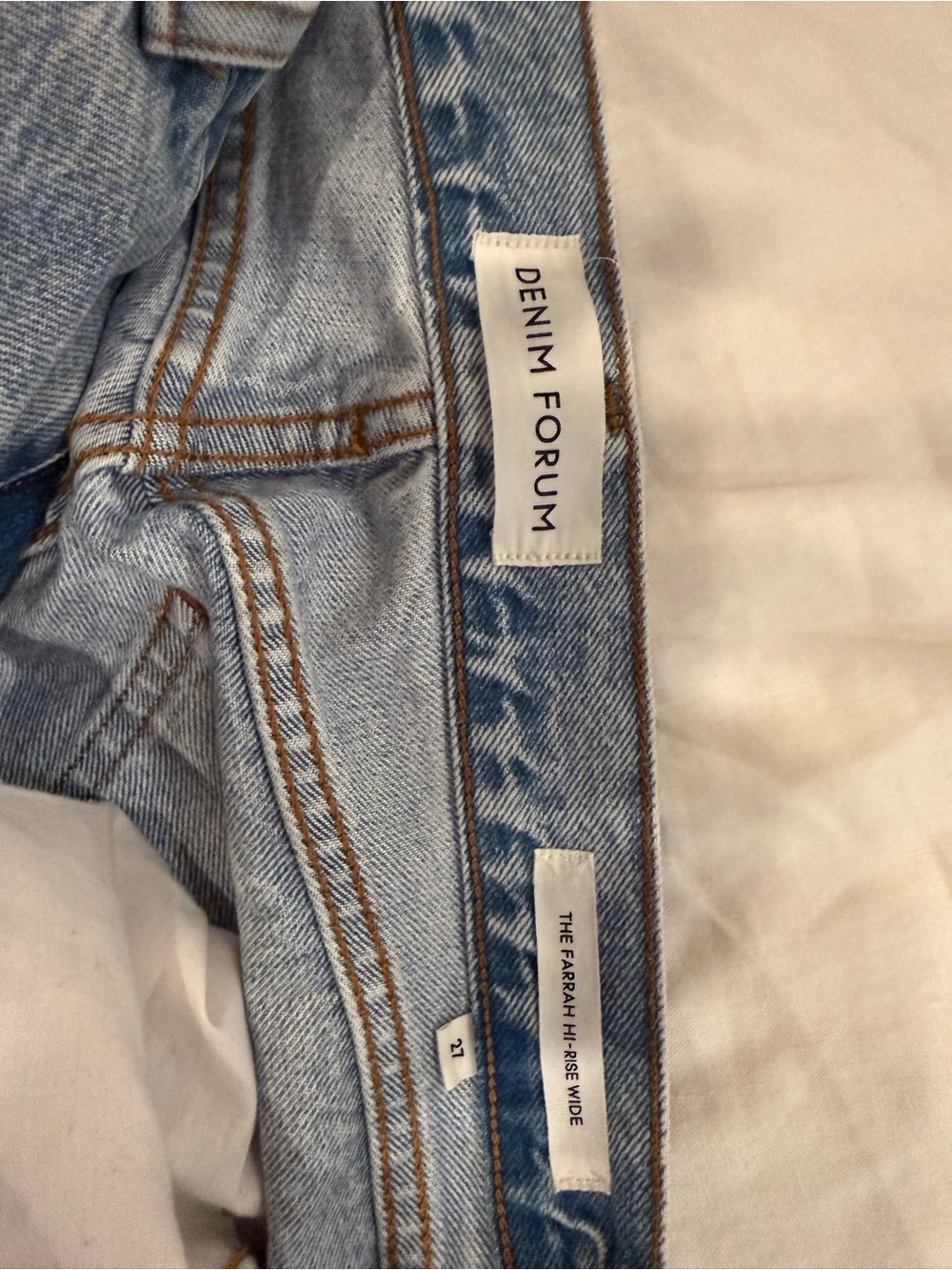 Denim Forum Farrah high rise wide leg Light Blue Jeans